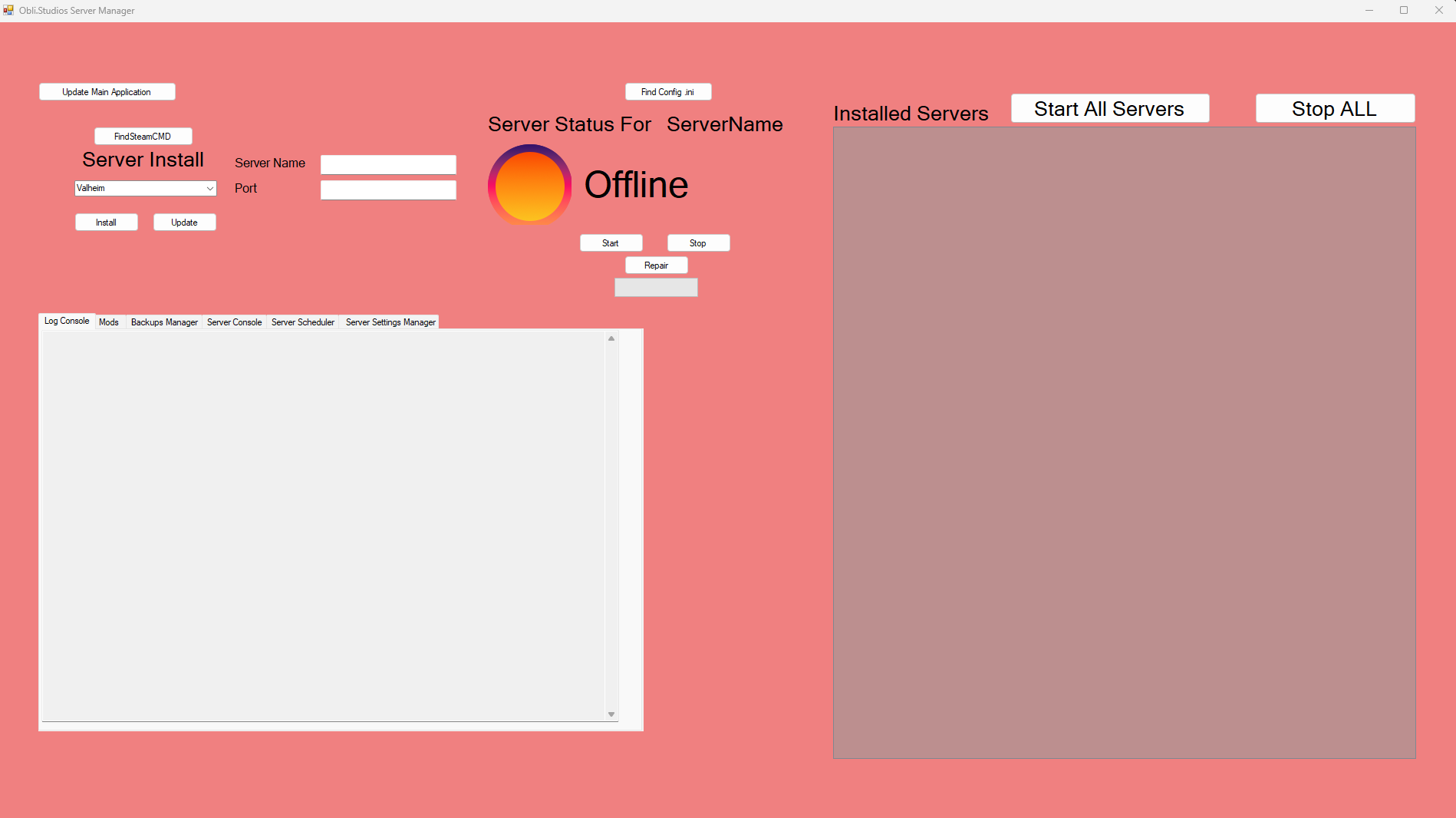 Server Manager UI Overview